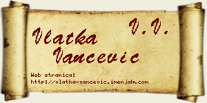 Vlatka Vančević vizit kartica
